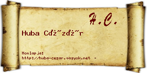Huba Cézár névjegykártya